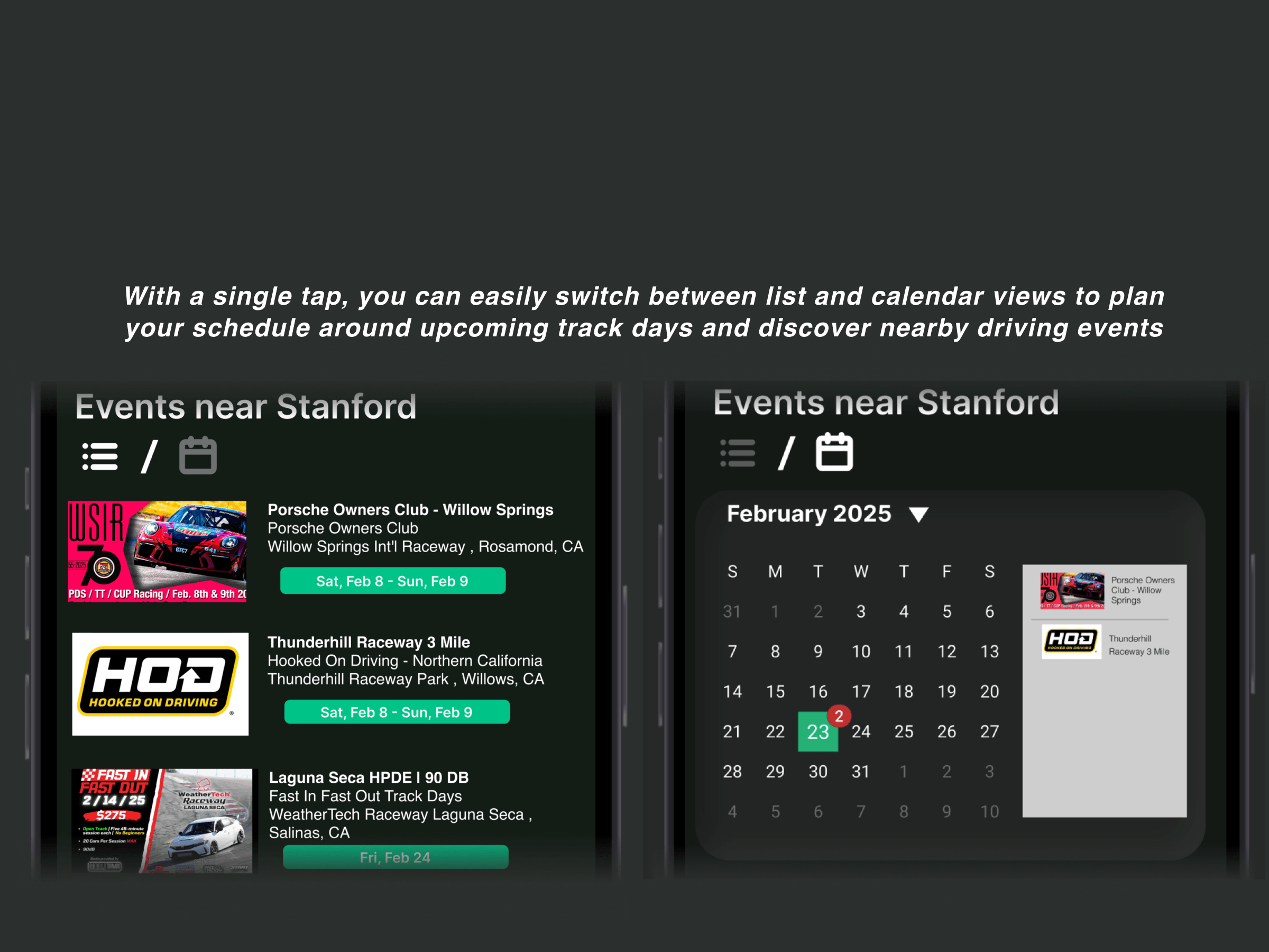 Discover Nearby Racing Events